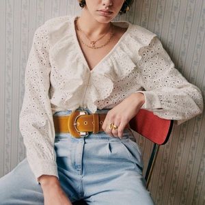Sezane Olympe Lace Blouse